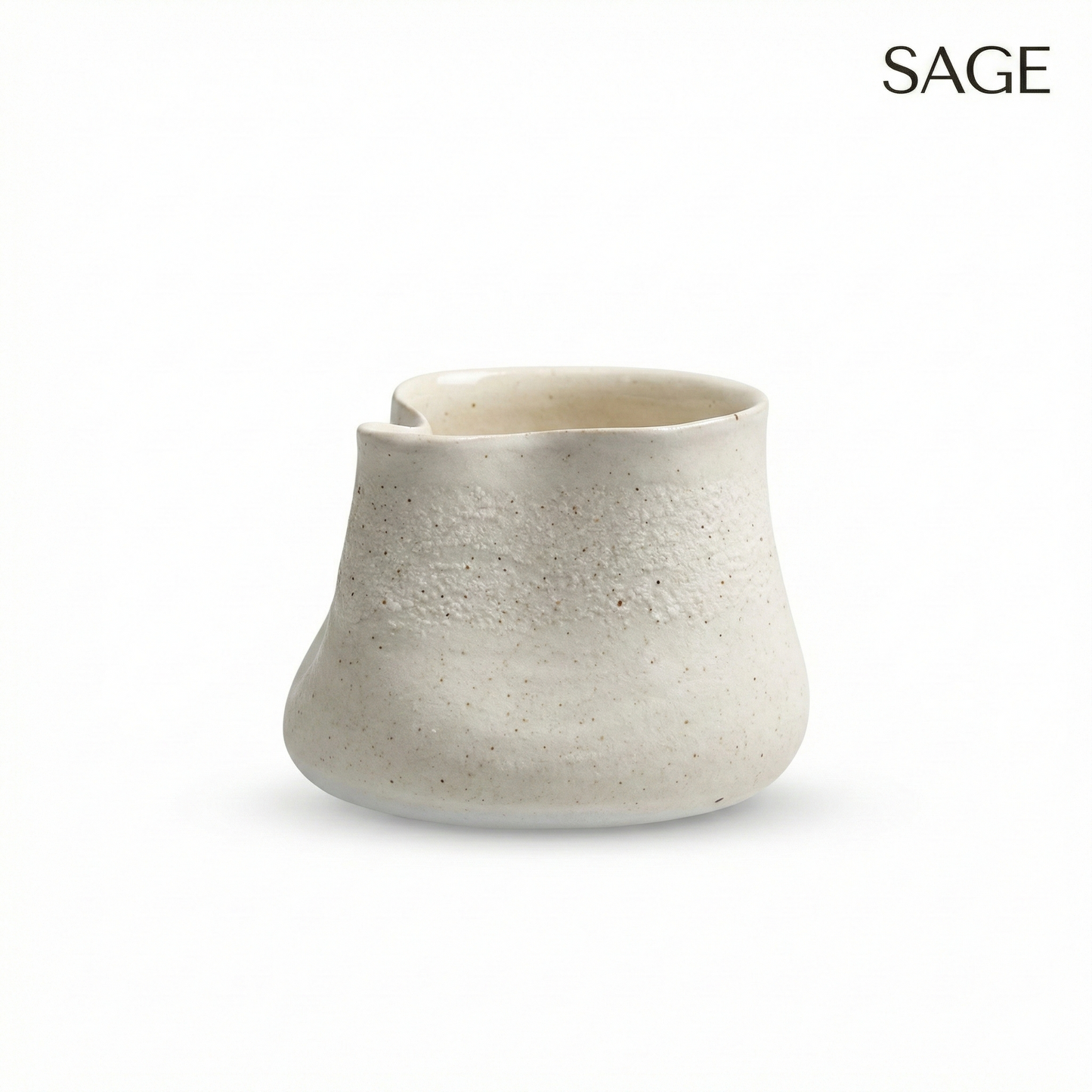The Sand-Faced Vessel – Small White Ceramic