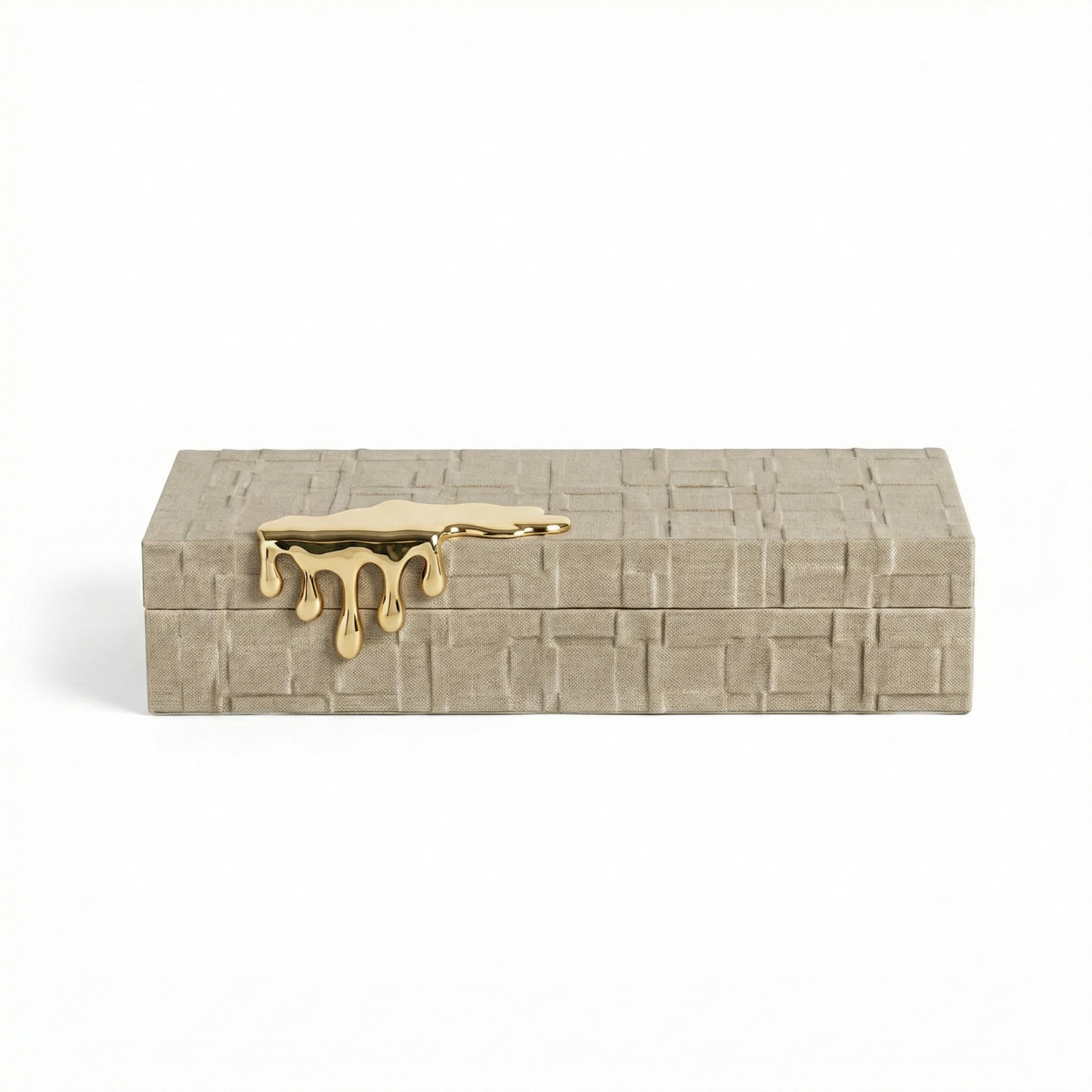The Water Drop Decorative Box Beige Grey - S
