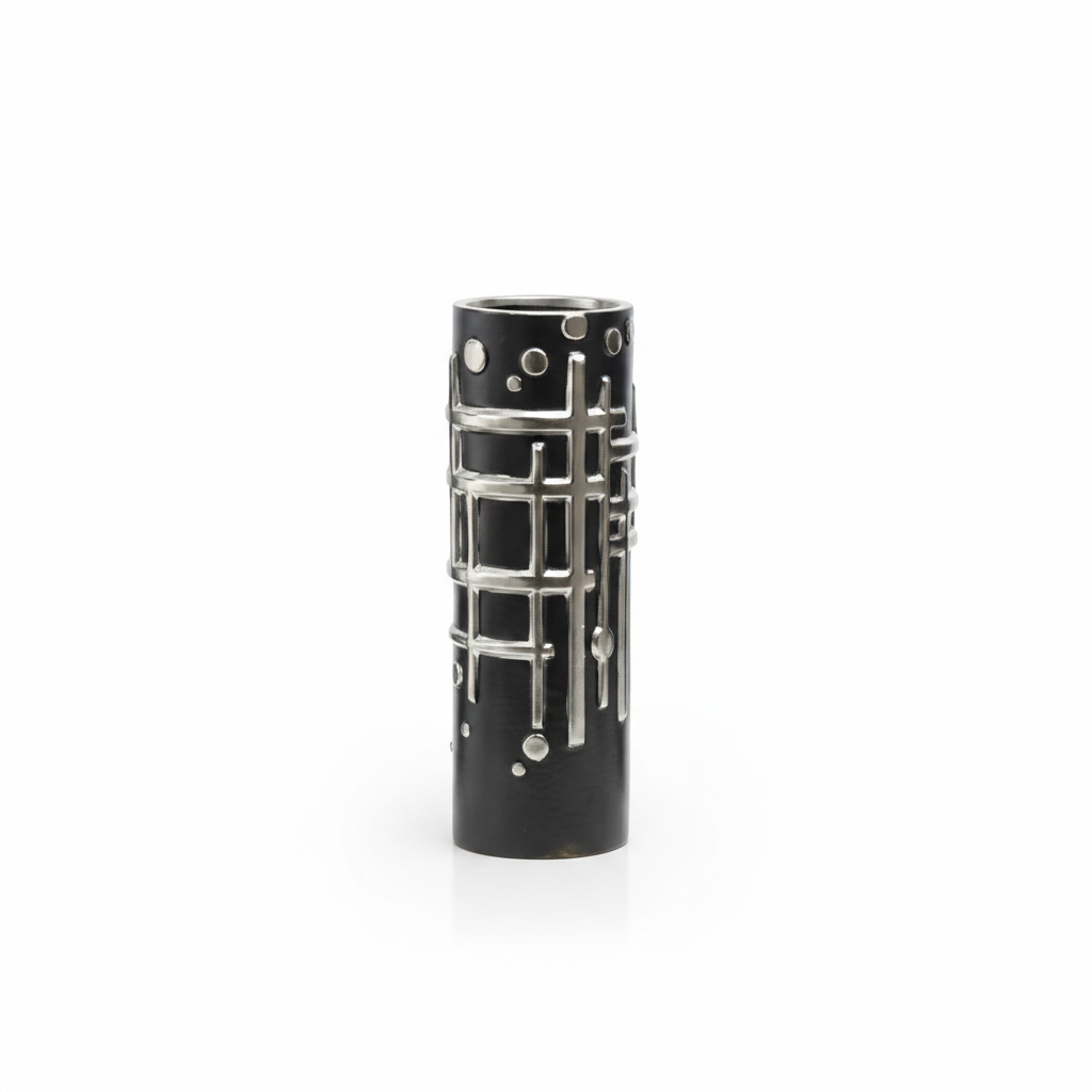 The Silver Metal Stamp Vase - M