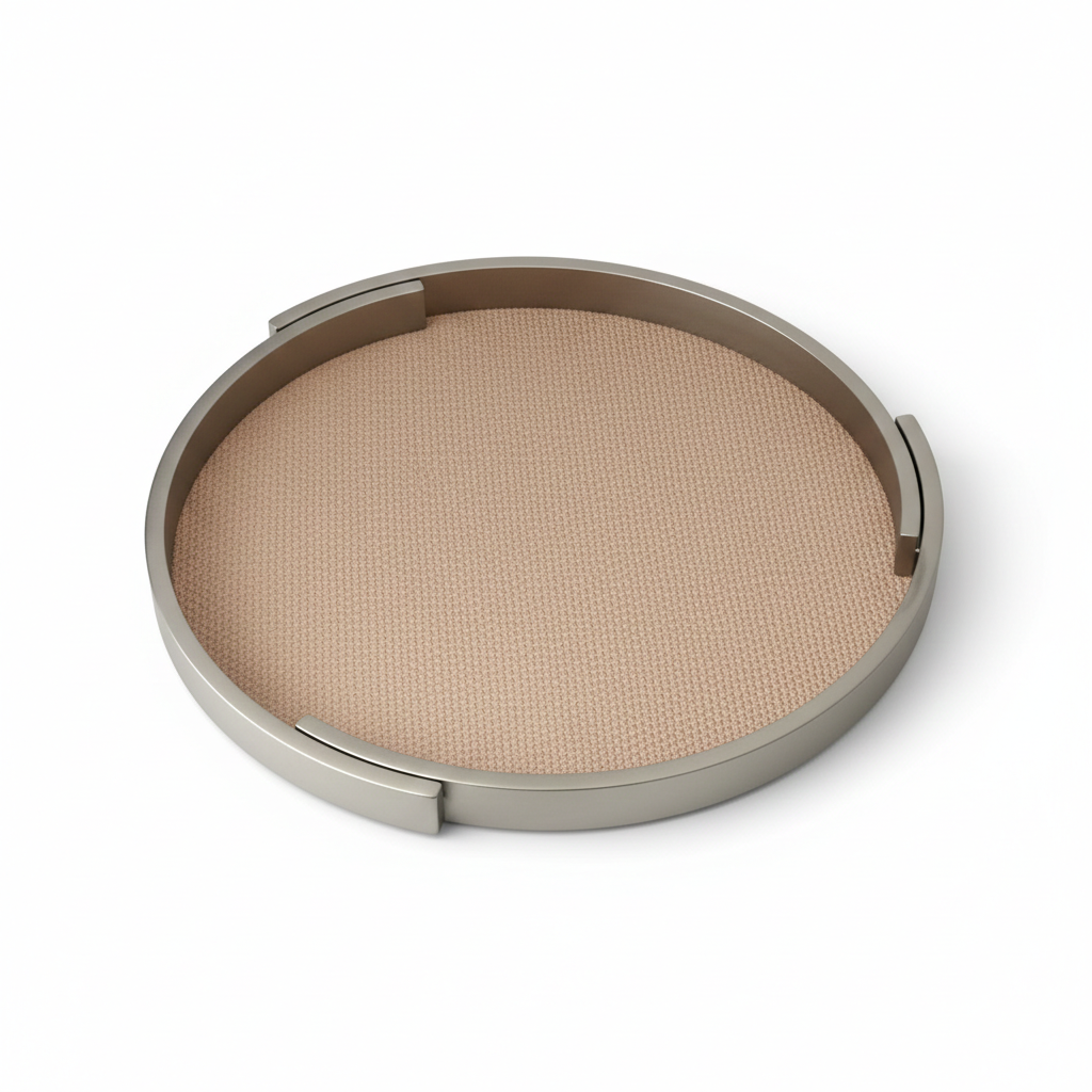 The Orbit Leather Round Tray