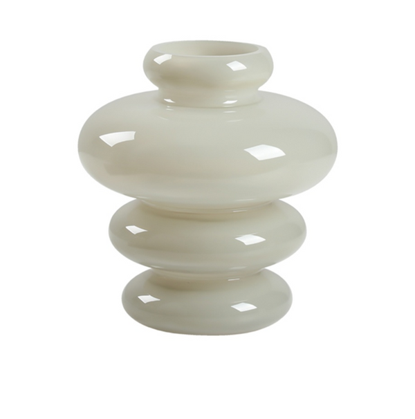 Beige Multi-Circle Glass Vase