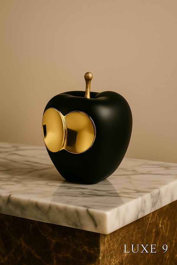 Black & Gold Apple Sculpture