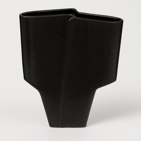 Black Ceramic Sculptural Vase