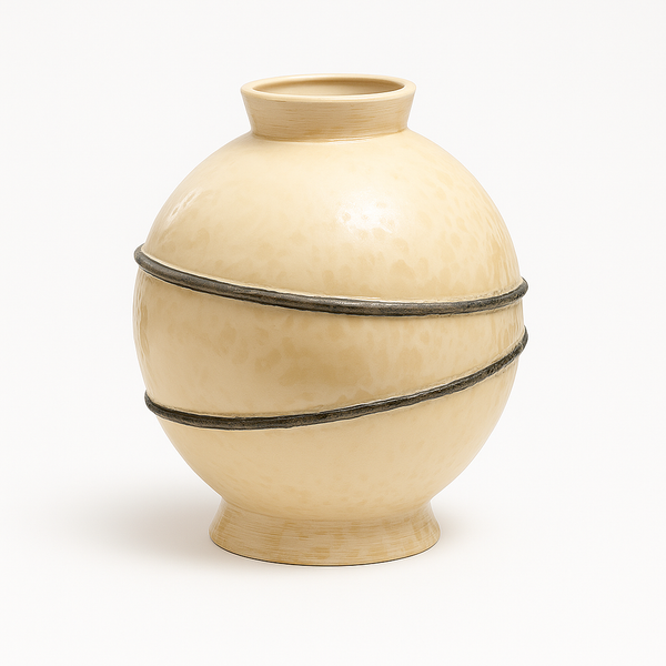 Beige Textured Globe Vase