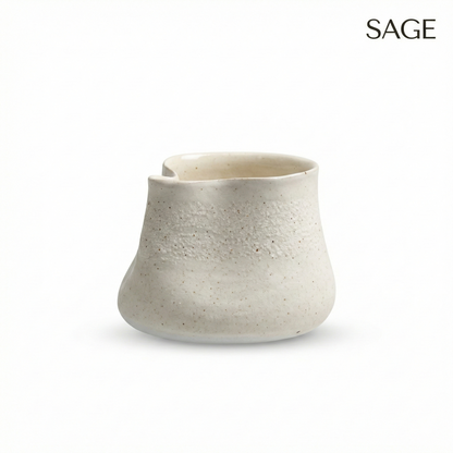 The Sand-Faced Vessel – Small White Ceramic