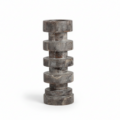 The Threaded Candle Holder Grey