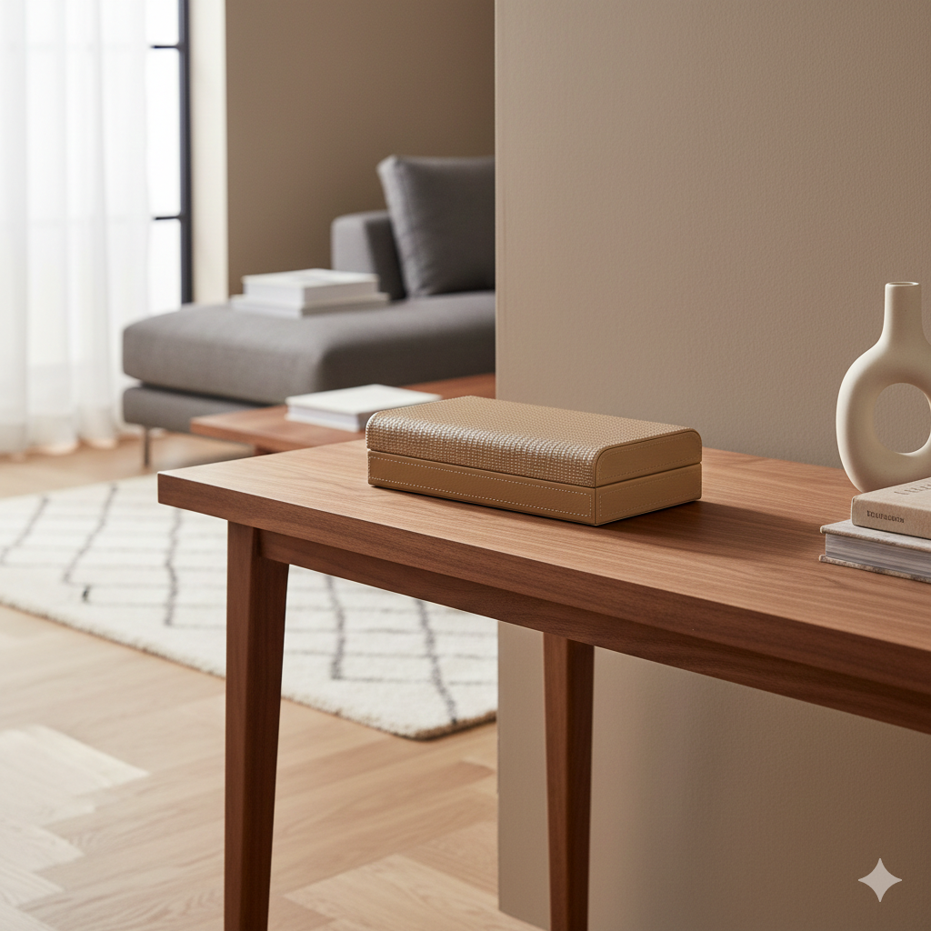The Grand Textured Valet Box – Saddle Coffee