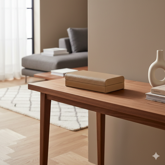 The Grand Textured Valet Box – Saddle Coffee