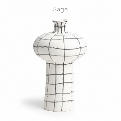 The Hand-Painted Grid Vase - M
