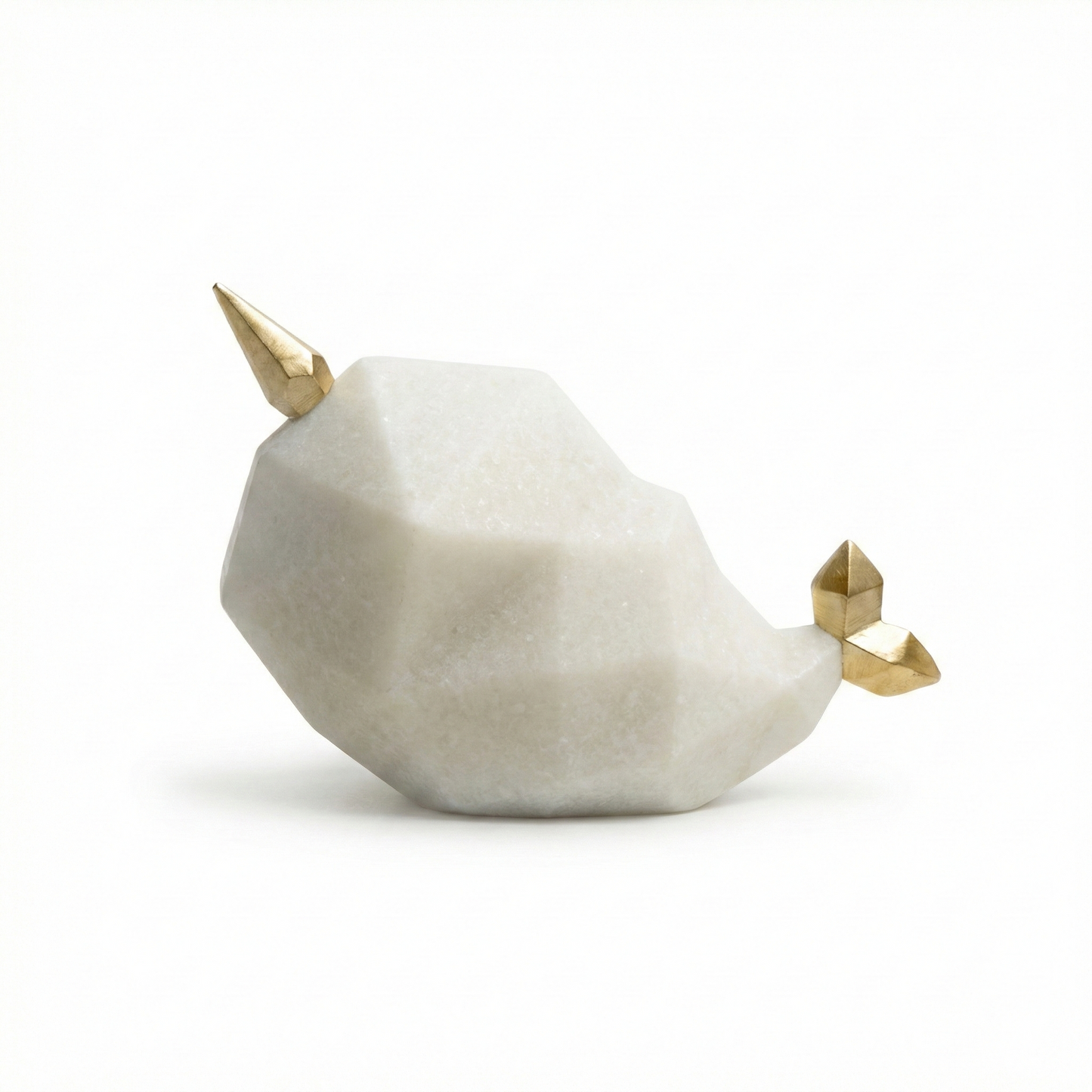 The Faceted Stone Fish – White & Gold