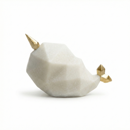 The Faceted Stone Fish – White & Gold