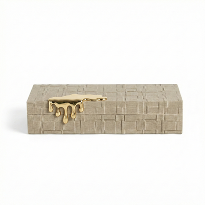 The Water Drop Decorative Box Beige Grey - S