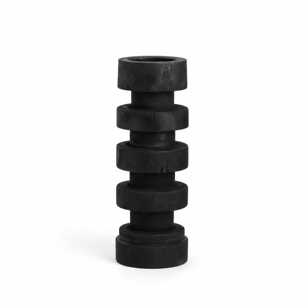 The Threaded Candle Holder Black Tall