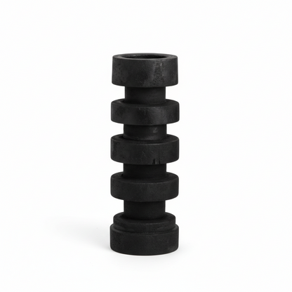 The Threaded Candle Holder Black Tall
