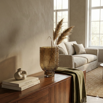 The Three Leaf Vase Brown - M