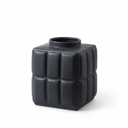The Obsidian Grid Vase
