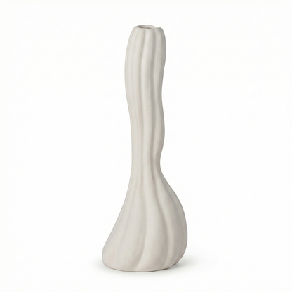 The Organic Ribbed Totem | Sculptural Ceramic Candle Holder