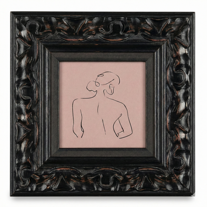 The Noir Baroque Miniature | Vintage Solid Wood Art