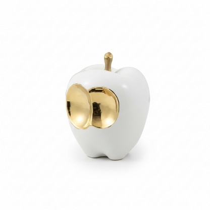 The Gilded Bite Apple – Ceramic Art