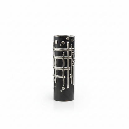 The Silver Metal Stamp Vase - M