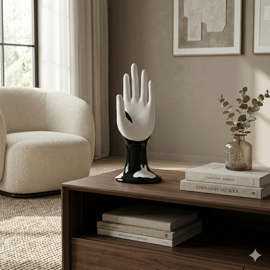 The Black Ceramic Palm Decor