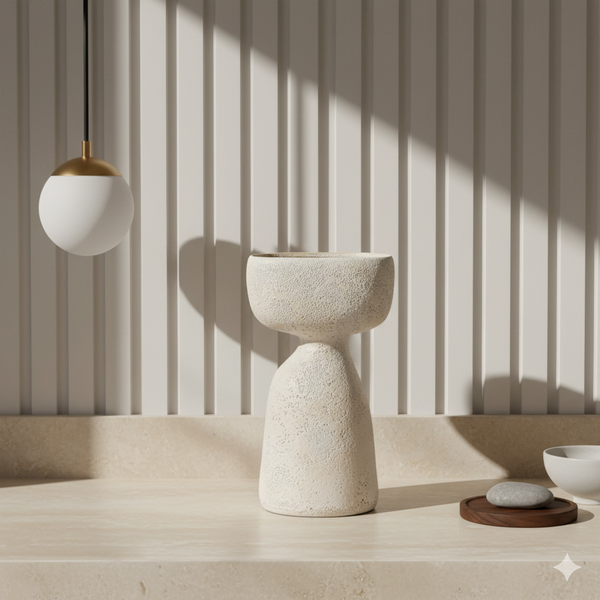 Beige Textured Ceramic Vase(Large)