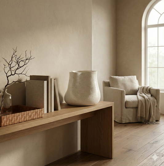The Sand-Faced Vessel – Small White Ceramic