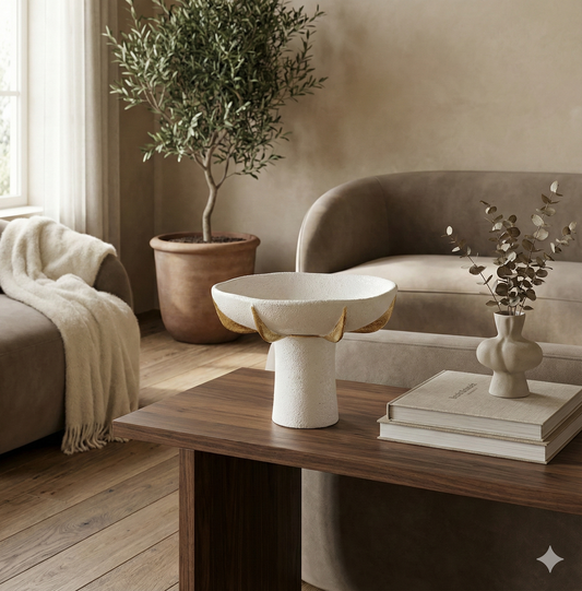 The Gilded Rim Pedestal Bowl
