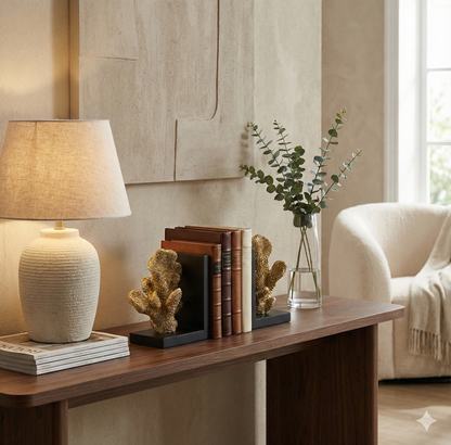 The Gold Coral Bookends
