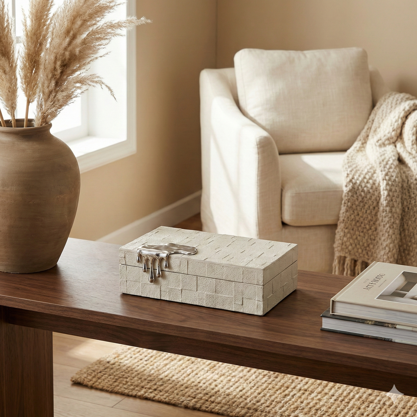 The Water Drop Decorative Box Light Grey - S