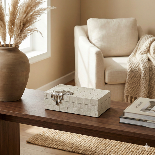 The Water Drop Decorative Box Light Grey - S