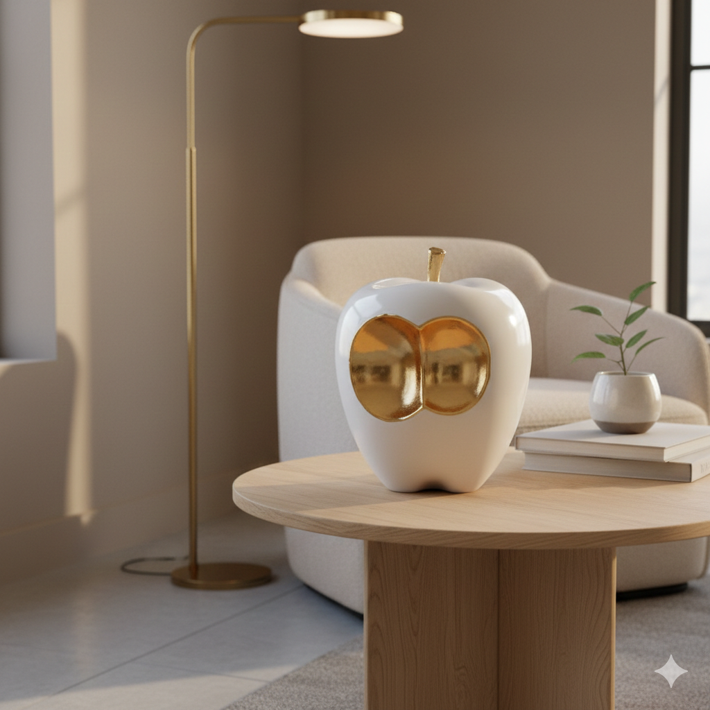The Gilded Bite Apple – Ceramic Art