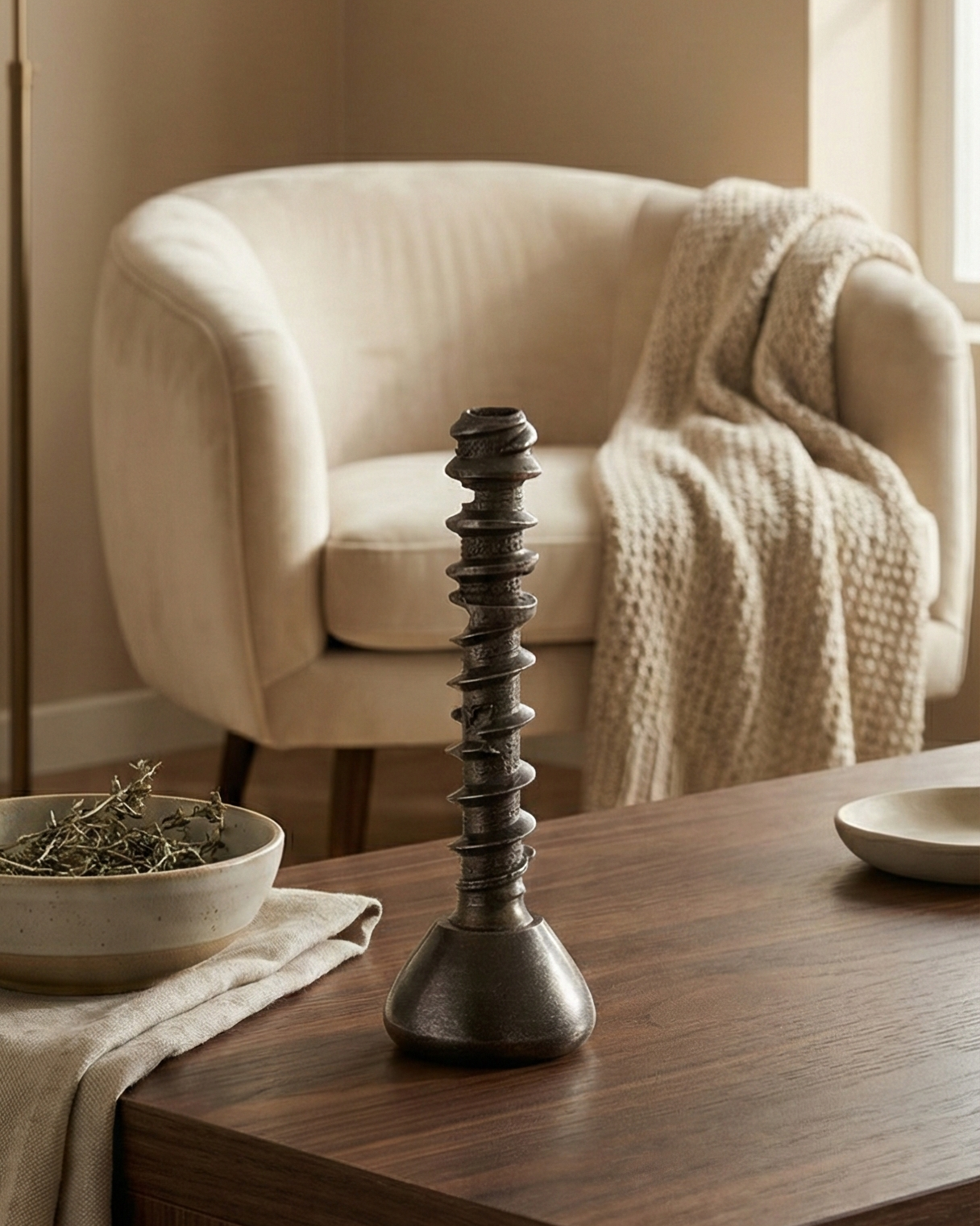 The Industrial Helix Candlestick