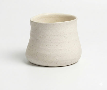 The Sand-Faced Vessel – Medium White Ceramic