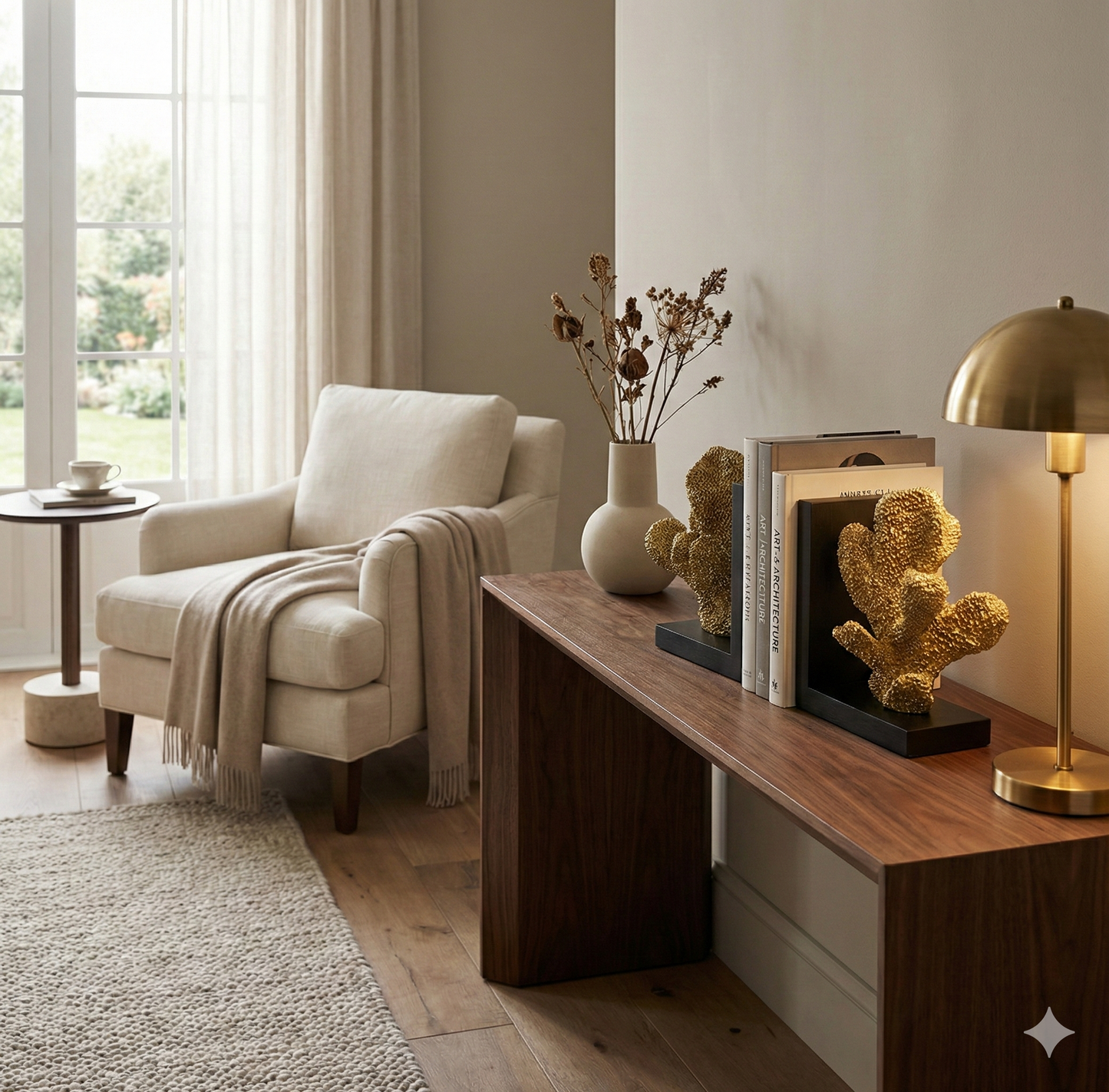 The Gold Coral Bookends