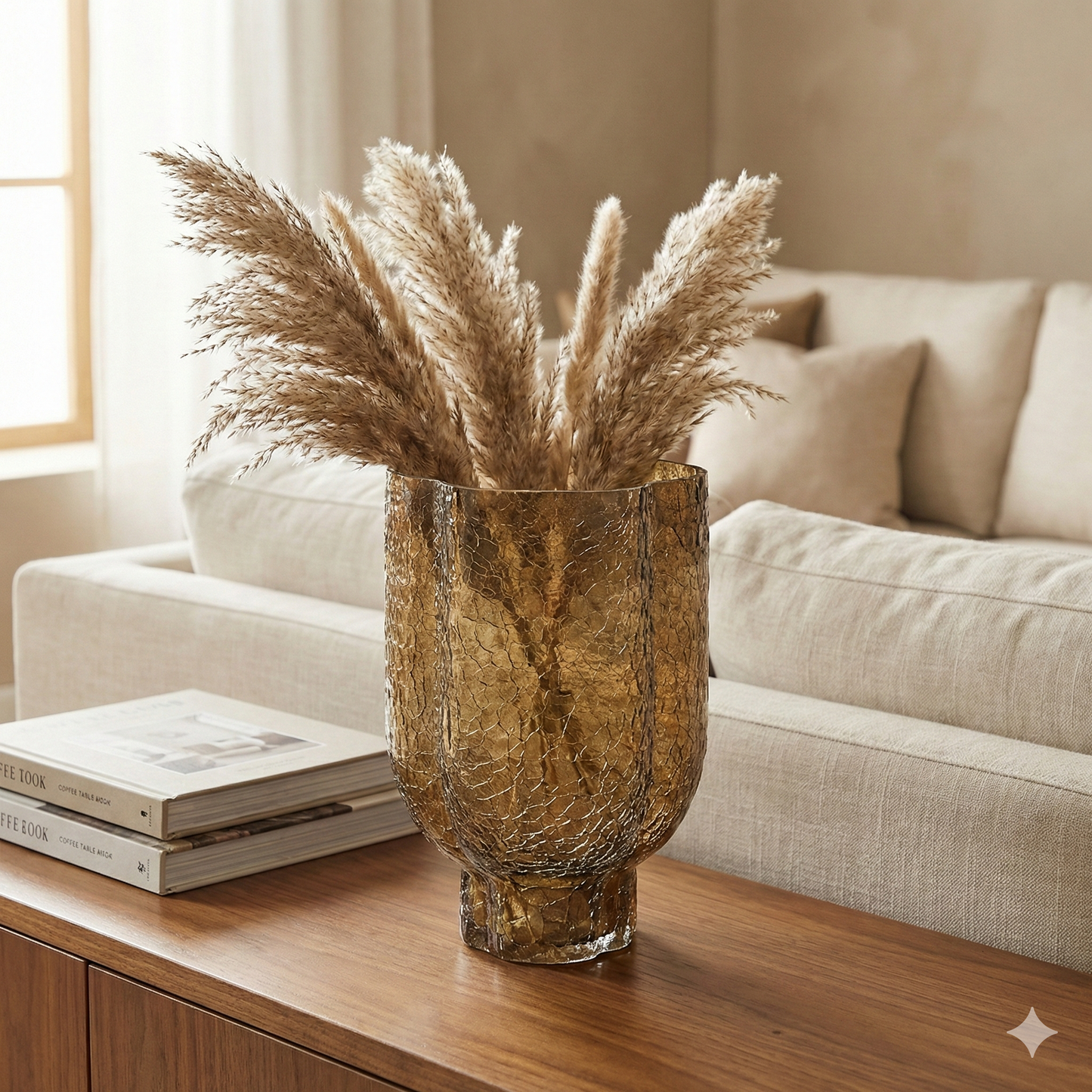 The Three Leaf Vase Brown - S