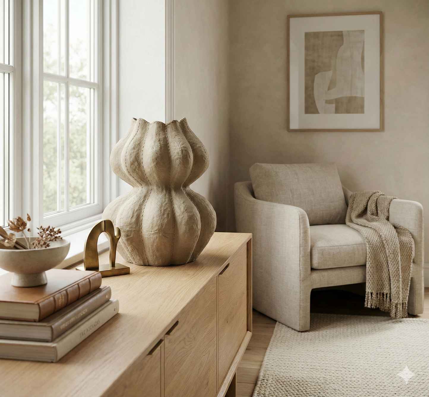 The Terraform Fluted Vase | Sculptural Earthware - S