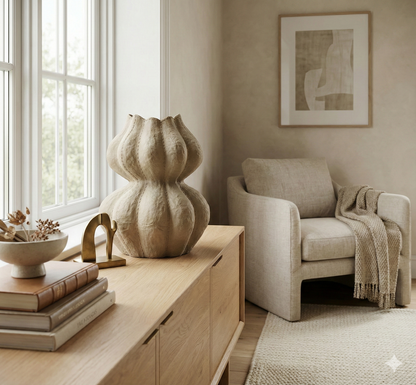 The Terraform Fluted Vase | Sculptural Earthware - S