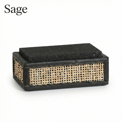 The Rattan Storage Box with Stone Lid -S