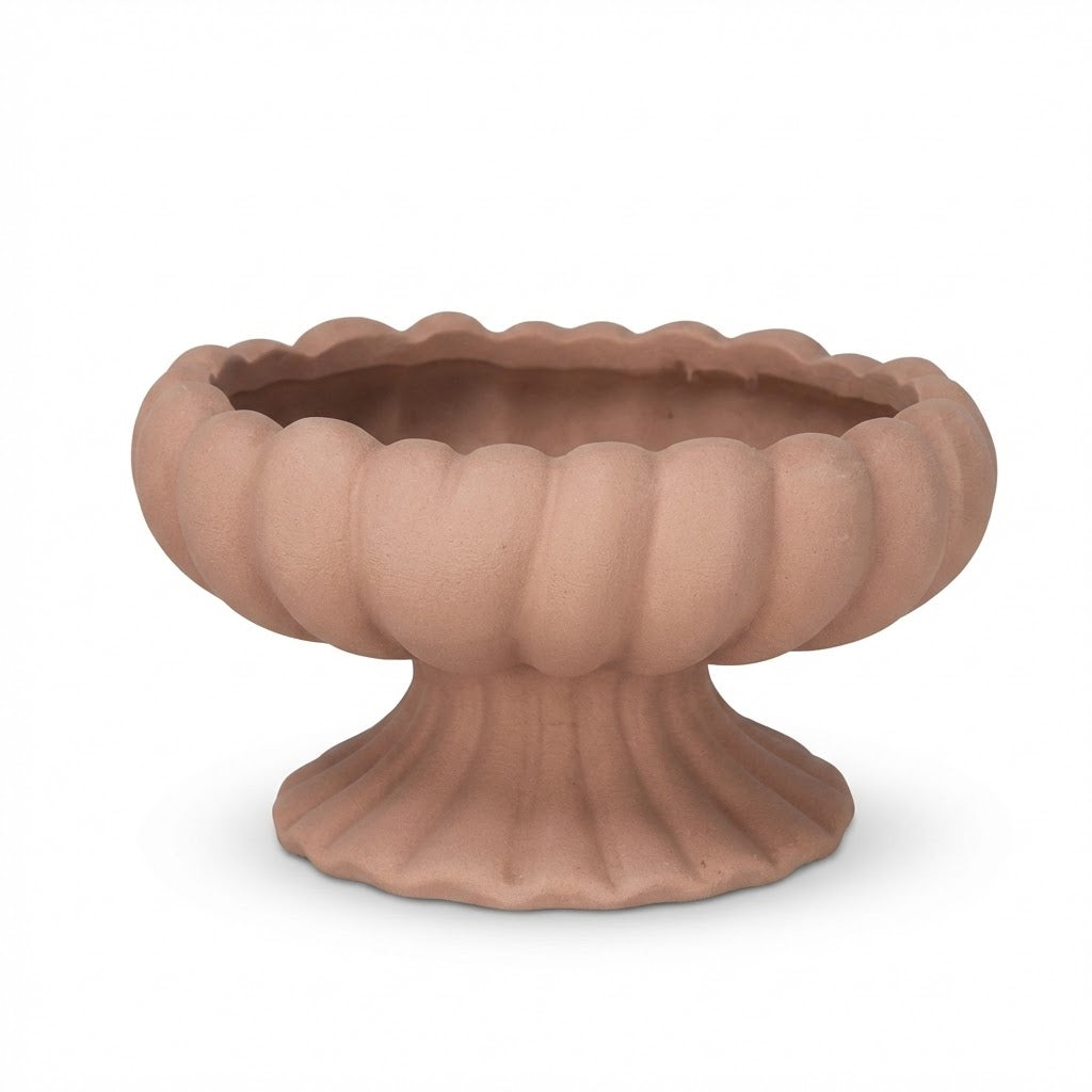 The Terra Fluted Coupe | Sculptural Ceramic Centerpiece